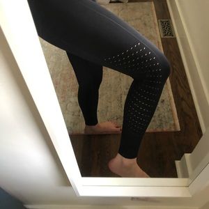 NWT Fabletics black leggings with laser cut detail